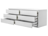 6 Drawer Double Dresser for Bedroom, Wide Storage Cabinet for Living Room Home Entryway, White 76423691