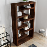 ZNTS Bridgevine Home Sausalito 72 inch high 6-shelf Bookcase, No Assembly Required, Whiskey Finish B108P160199