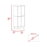 Zurich Double Kitchen Pantry, Double Door Cabinet, Four Shelves B128P148848