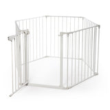 ZNTS 6-Panel Metal Baby Playpen Fireplace Safety Fence w/ Walk-Through Door in 2 Directions, 5-in-1 Extra W2181P154903