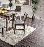 Contemporary Gray Set of 2pc High Chairs Padded Fabric Cushions Counter Height Chairs Dining Room B2741P320858