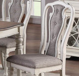 ZNTS Antique White Set of 2 Chairs Grey Upholstered Tufted unique Design Chairs Back Cushion Seat HSESF00F1825