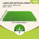 5x10FT Artificial Grass Turf 0.8" Indoor Outdoor ,Fake Grass with Drain Holes, for Dog and Garden 72463395