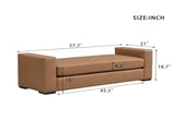 Stylish and Durable Brown Faux Leather Ottoman N769P426918D