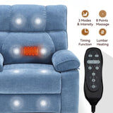 Blue Heat Massage Dual Motor Infinite Position Up to 350 LBS Large Electric Power Lift Recliners W1803P264051