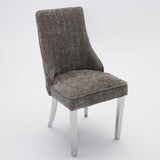 Rayon Cloth Flocking Chenille Dining Chairs Channel Kitchen Dinner Chair Comfy Fabric Upholstered W1143P293316