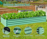 8x4x1 ft Galvanized Raised Garden Bed, Outdoor Planter Garden Boxes Large Metal Planter Box for W1859P197954
