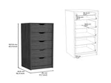 Dresser 42H" 5 Drawers Narrow Dresser, Slim Storage Chest of Drawers, Bedroom, Smokey Oak B097P167438