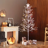 6ft With Stars On The Top, Snowy Fir Shape, Plastic Material, 132 Lights, Warm White Two-Color 8 24653719