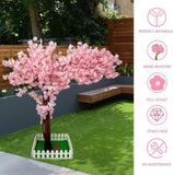 ZNTS Artificial Cherry Blossom Tree, Fake Tree Artificial Pink Sakura Tree Wishing Tree Christmas Tree 77256911