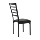 ZNTS Black Finish Side Chairs Set of 4 Metal Frame Casual Dining Furniture B011P262350