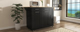 K&K Kitchen Island with Drop Leaf, Kitchen Storage Cart with 3 Tier Pull Out Cabinet Organizer, WF531421AAB