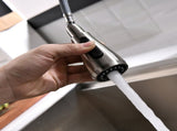 FLG Touch-On Kitchen with Pull Out Sprayer Single Handle Brass Touch Activated Kitchen Sink W1932P156237