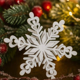 6PCS Set Iron Snowflake Christmas Ornaments Decor 6.3x1.8x6.7" Christmas Tree Hanging Set for Party 82764710