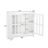 ZNTS FCH Transparent Double Door Side Cabinet White 44876940