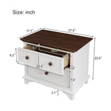 Wooden Captain Two-Drawer Nightstand Kids Night Stand End Side Table for Bedroom, Living Kids' WF305273AAK