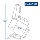 ZNTS Dual Motor Heat Massage Infinite Position Up to 350 LBS Electric Power Lift Recliners with W1803P206487