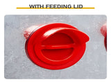 Automatic Chicken Feeder Rodent Proof, 5 Ports Large Capacity Metal Poultry Feeder with Handles and 19627383