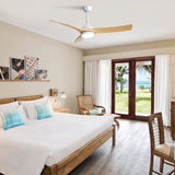 52 Inch Modern Ceiling Fan with 18W LED Light and Remote Control 3 ABS Blades DC Motor for Bedroom W934P285765