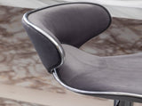 Masaccio Velvet Upholstered Adjustable Swivel Barstool, Set of 2, Gray T2574P164846