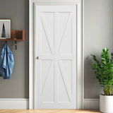 CRAZY ELF 36" x 84" "K" Style Real Primed Door Slab, DIY Panel Door, Modern Interior Barn Door, W93642086