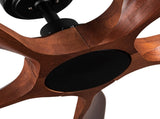 60 in. Farmhouse Walnut Wood Ceiling Fan with Remote Control,without Light W1367141065