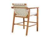 Outdoor Counter Height Bar Stools Chair Set of 2, Modern Patio Acacia Wooden Stools with Backrest N704P383163A