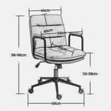 ZNTS Office Chair,Mid Back Home Office Desk Task Chair with Wheels and Arms Ergonomic PU Leather Computer W1143133926