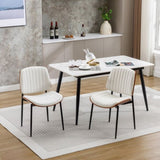 Dining Chairs Set of 2 Mid Century Modern Retro Faux Leather Chair with Bentwood Upholstered Seat W1622123546