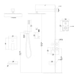 Shower System with Waterfall Tub Spout,12 Inch Wall Mounted Square Shower System with Rough-in W124381871