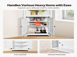 32" Corner Utility Cabinet, Tri-Level Compact Storage Unit with Dual Wooden Doors & Flexible 52202071