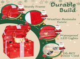 12in Motorized Pop-up Gift Box with Santa, Outdoor Christmas Decorations with Motor & 60 LED Lights, 64899974