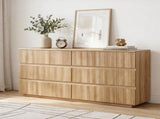Handleless 6-Drawer Dresser with Grille Finish P2 Particleboard MDF & Melamine Veneer 15220524