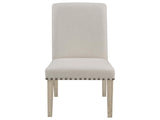 Beige and Pine Upholstered Parsons Dining Chair B062P153699