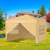 ZNTS 3 x 3m Two Doors & Two Windows Practical Waterproof Right-Angle Folding Tent Khaki 82188292