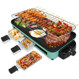 ZNTS 1500W Electric Indoor Grill 2 in 1 Electric BBQ Gill with Grill Net Removable Plate 5 Temperature 90269749