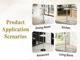 Rock slab circular tabletop non adjustable bar table, bar table with silver legs W2920P443468