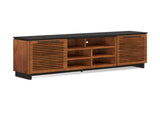 85 inch TV Stand Console for TVs up to 95 inches, No Assembly Required, Black with Bourbon Finish B108P160163