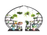2pcs 5 Layers Semicircle Iron Wood Suitable For Garden Balcony Patio Lawn Home Decoration Plant 11920122