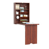 Wall Mount Desk Cabinet-Mahogany 92226147