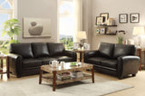 ZNTS Modern Living Room Furniture 1pc Loveseat Black Faux Leather Covering Retro Styling Furniture B01159022