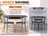 1 Table 2 Chairs Table Set, Oval Tabletop, MDF & Metal Frame, KD Assemble 59100001