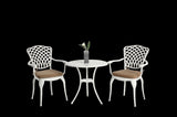 3 Piece Patio Bistro Set Cast Aluminum Bistro Table and Chairs Set of 2 with Umbrella Hole,All W640P251288