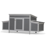 ZNTS Weatherproof Wood Chicken Coop with Nesting Boxes, Indoor Outdoor, Gray W2181P151916