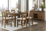 Counter Height Chairs Set of 2 Traditional Cherry Finish Wood Frame Beige Upholstery Dining B011P263745
