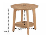 Side Table, 2-Tier Small Round End Table, Nightstand with Tapered Legs, Curved 05450794