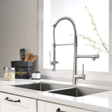 Heavy Duty Commercial Style Kitchen Sink Faucet, Single Handle Pre-Rinse Spring Sprayer Kitchen W1932P172317