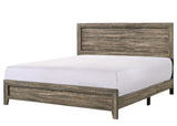 Grey Finish Fabric 1pc King Size Panel Bed Beautiful Wooden Bedroom Furniture Contemporary Style B011P174711