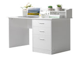 110*50*95cm Particleboard Paste Triamine Desktop Storage Layer Three Drawers Computer Desk White 37862423