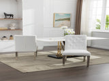 Set of 2 Modern Dining Chairs with Plush Velvet Upholstery, Sturdy Stainless Steel Legs & S-Shaped 62068947
